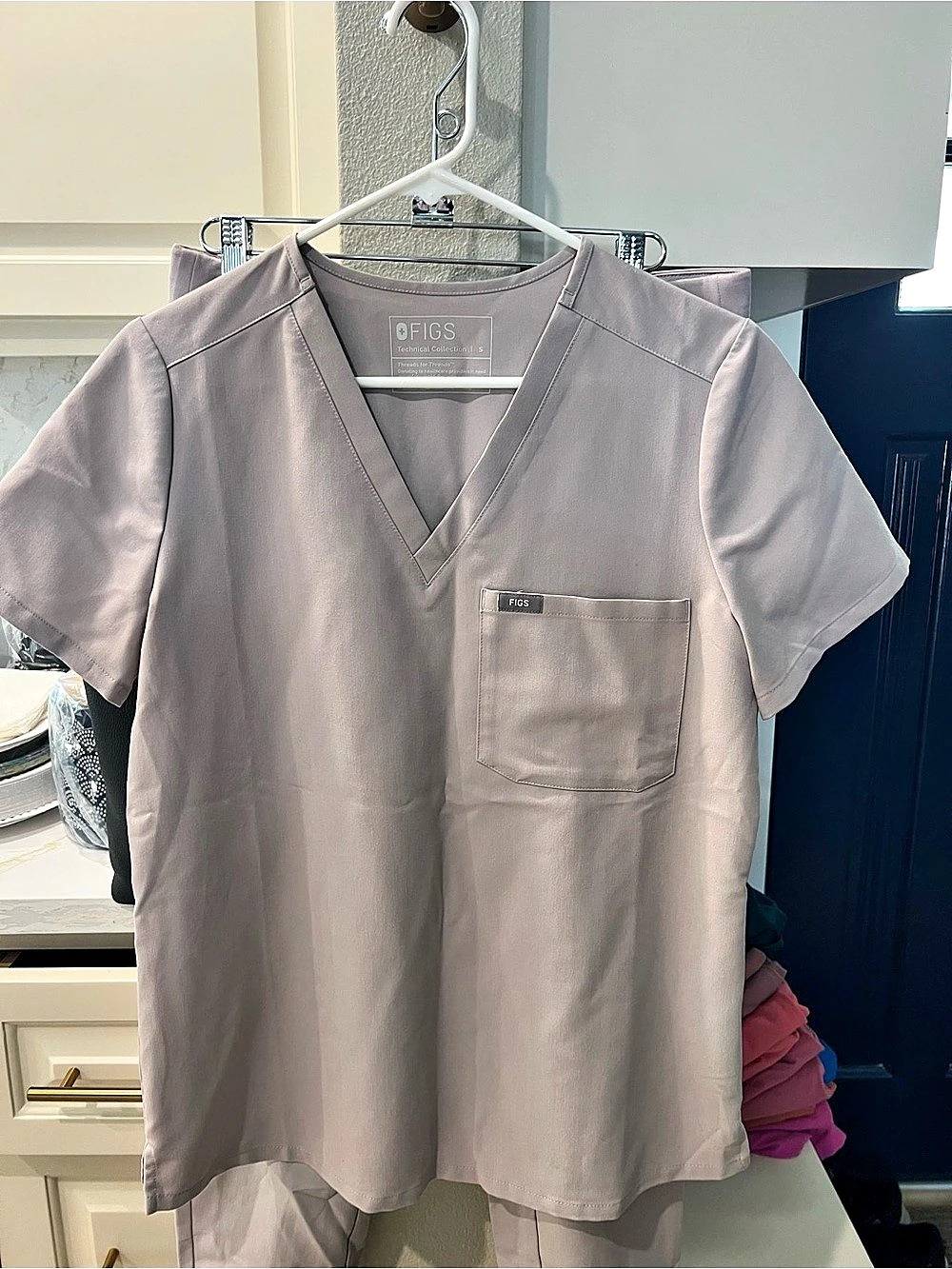 FIGS Technical Collection scrub top Short Sleeve Scrub Top in Slate Gray